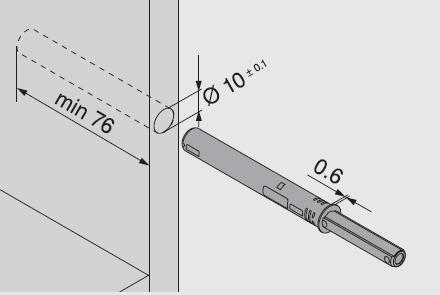 TIP-ON/L Ø10mm med magnet til låger uden fjeder-luk